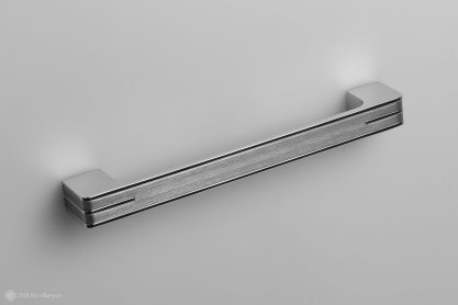 Monohrome мебельная ручка-скоба 160 мм хром полированный со вставкой атласный никель