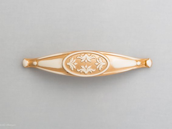 Pandora мебельная ручка-скоба 128 мм слоновая кость с золотой патиной