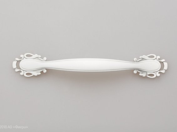 FS141 мебельная ручка-скоба 96 мм серебро прованс с белой матовой патиной