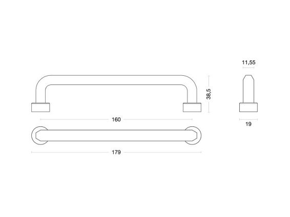1492 мебельная ручка-скоба 160 мм титан
