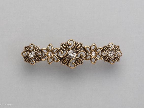 WMN731 мебельная ручка-скоба 96 мм состаренное золото и кристаллы Swarovski