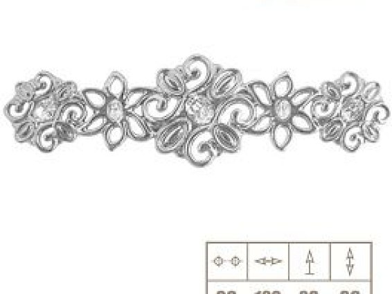 WMN731 мебельная ручка-скоба 96 мм состаренное золото и кристаллы Swarovski
